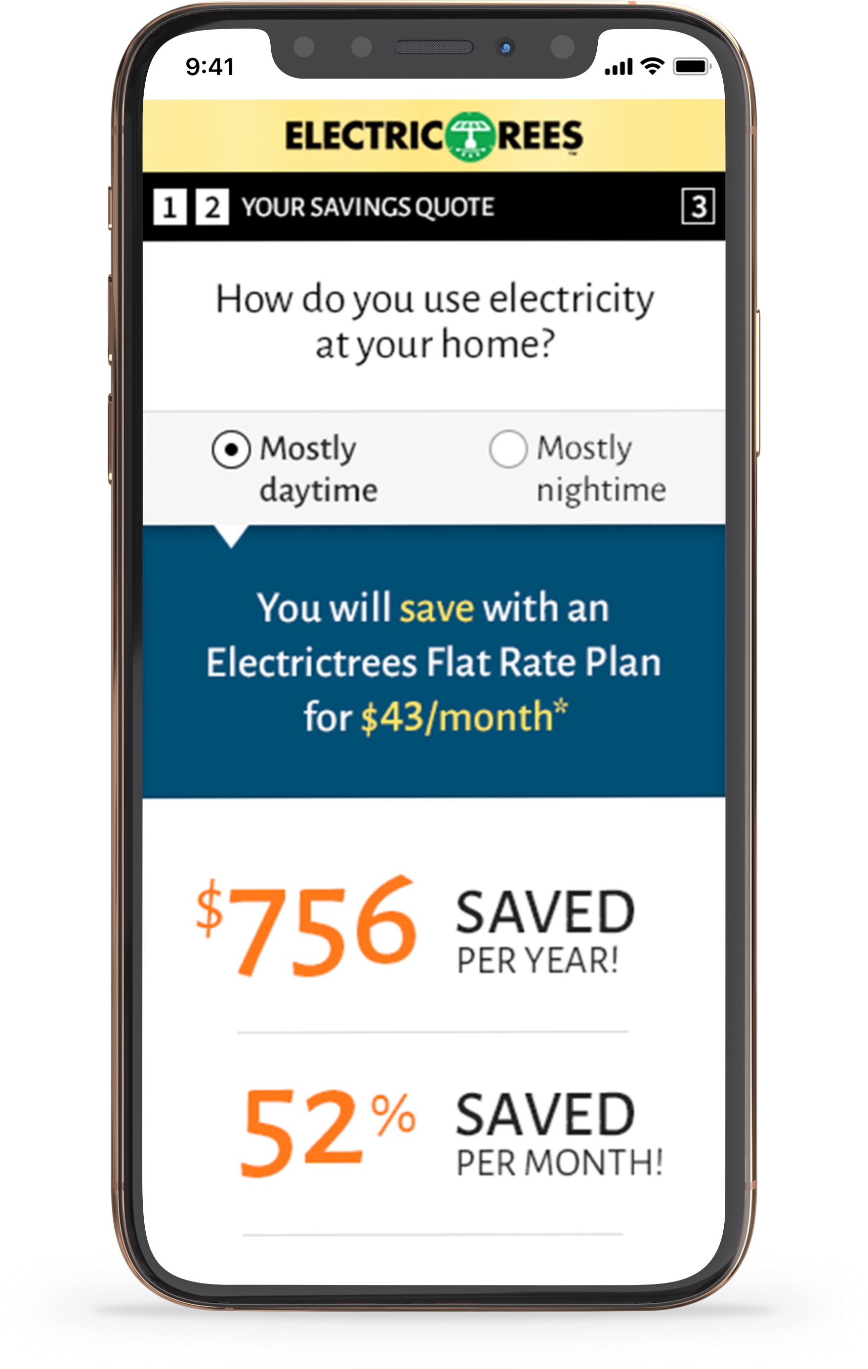 ElectricTrees Customer Dashboard - Sign Up Flow